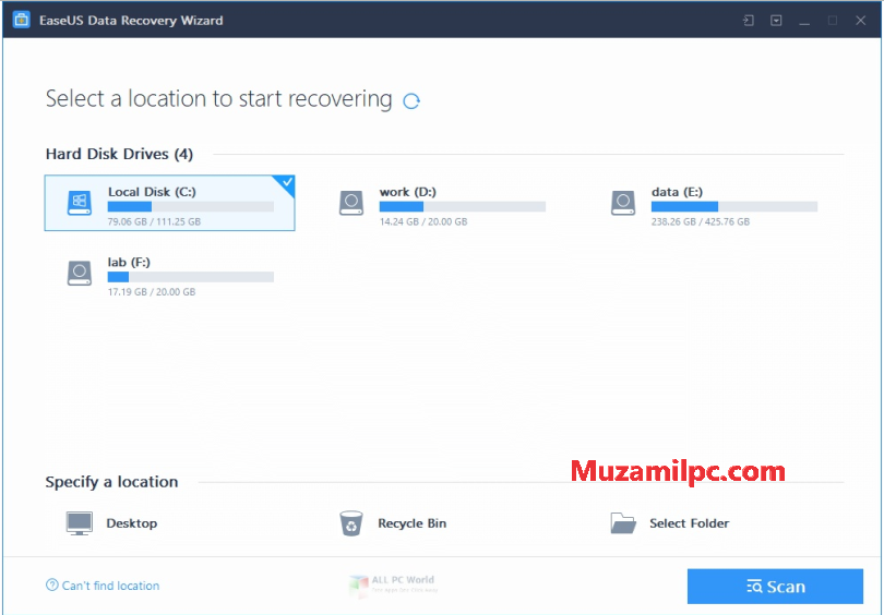 EaseUS Data Recovery Wizard 17.1 Crack + License Code 2024 Download